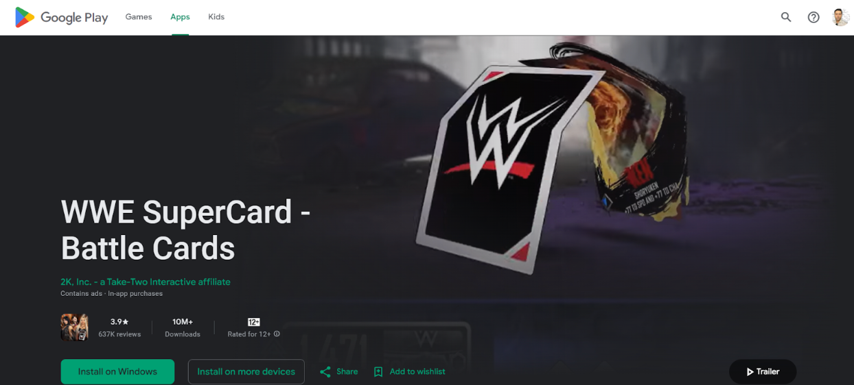 WWE SuperCard card download